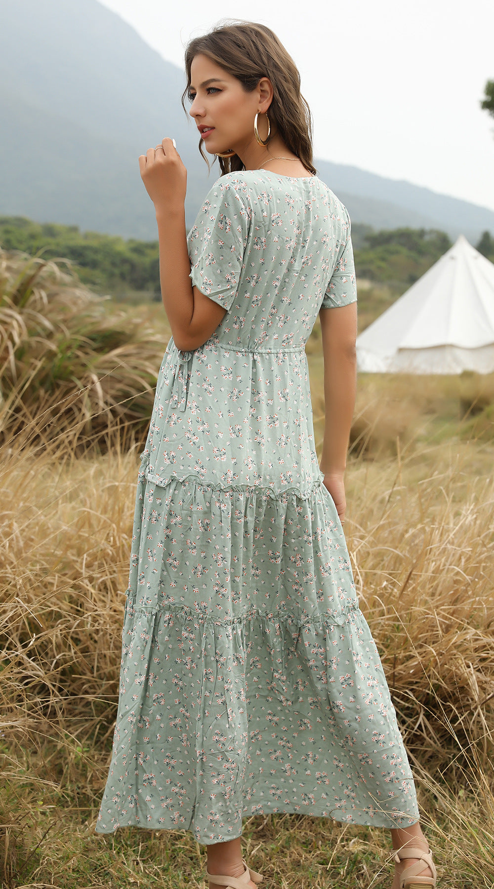 Meadow Whisper Floral Midi Dress
