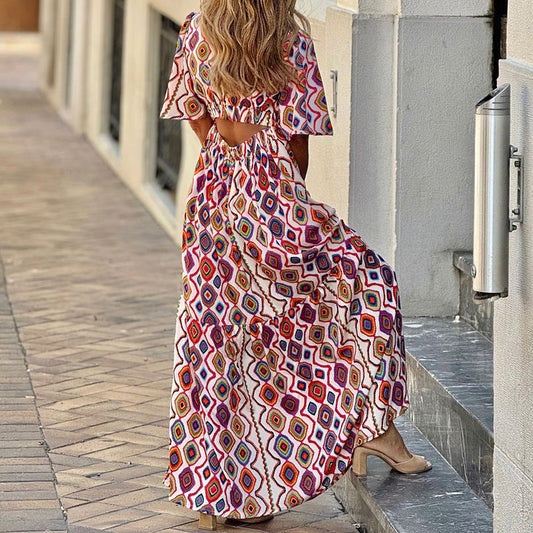Boho Mosaic Maxi Dress