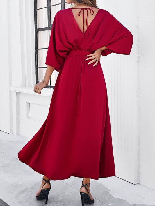 Valencia Satin Kimono Maxi Dress