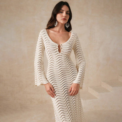 Moonlit Mirage Crochet Dress