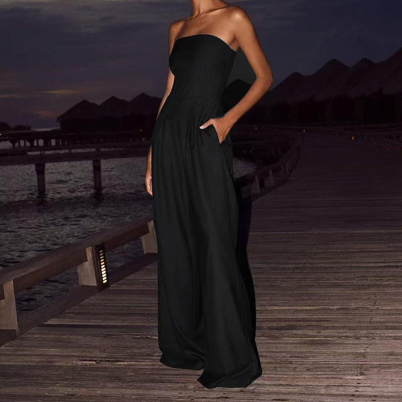 Modern Muse Strapless Wide-Leg Jumpsuit