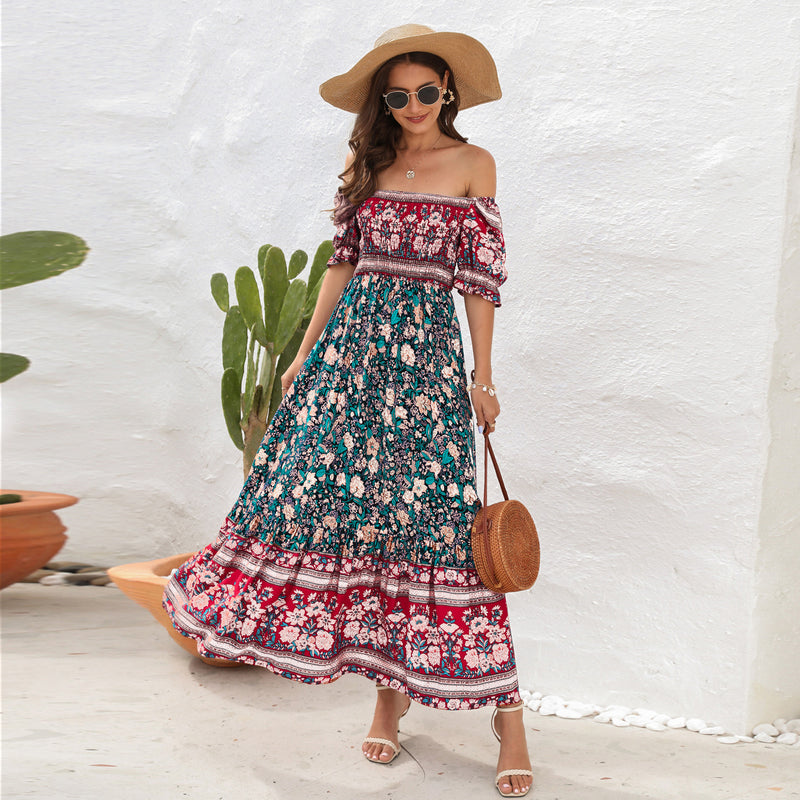 Desert Bloom Boho Maxi Dress