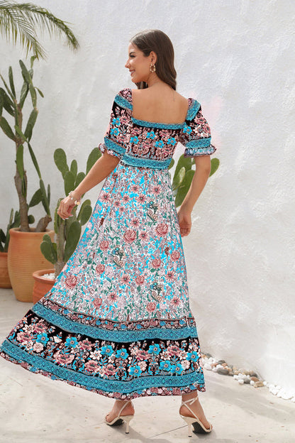 Desert Bloom Boho Maxi Dress