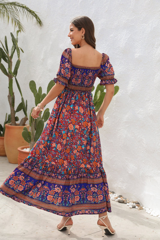 Desert Bloom Boho Maxi Dress