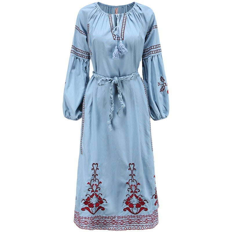 Wanderfolk Embroidered Midi Dress