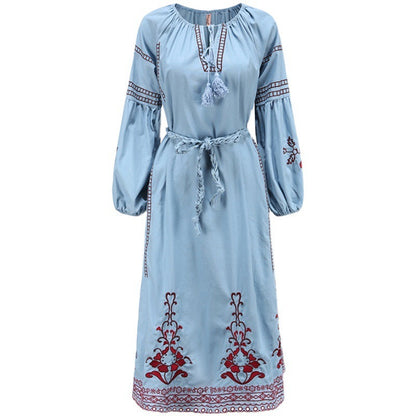 Wanderfolk Embroidered Midi Dress