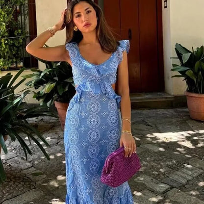 Bluebell Boho Ruffle Dress