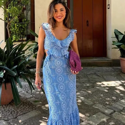 Bluebell Boho Ruffle Dress