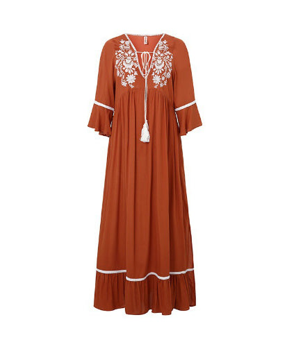 Bloom Boho Embroidered Maxi Dress