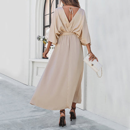 Valencia Satin Kimono Maxi Dress
