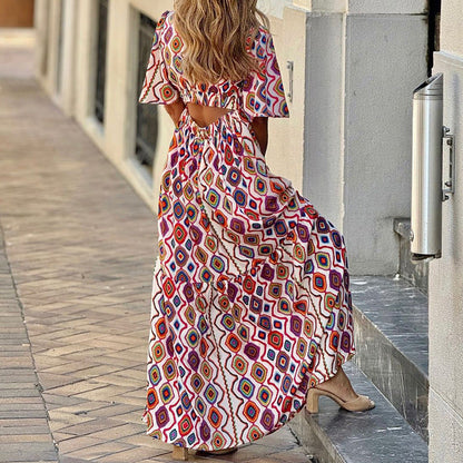 Boho Mosaic Maxi Dress