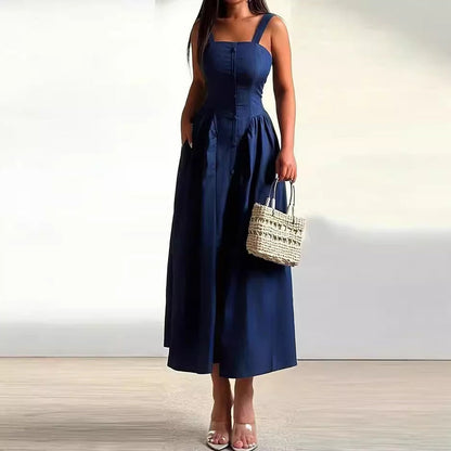 Coastal Charm Button-Front Dress