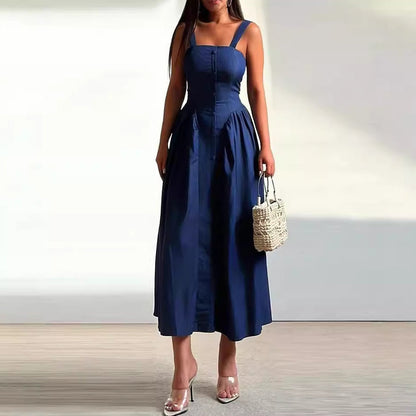 Coastal Charm Button-Front Dress