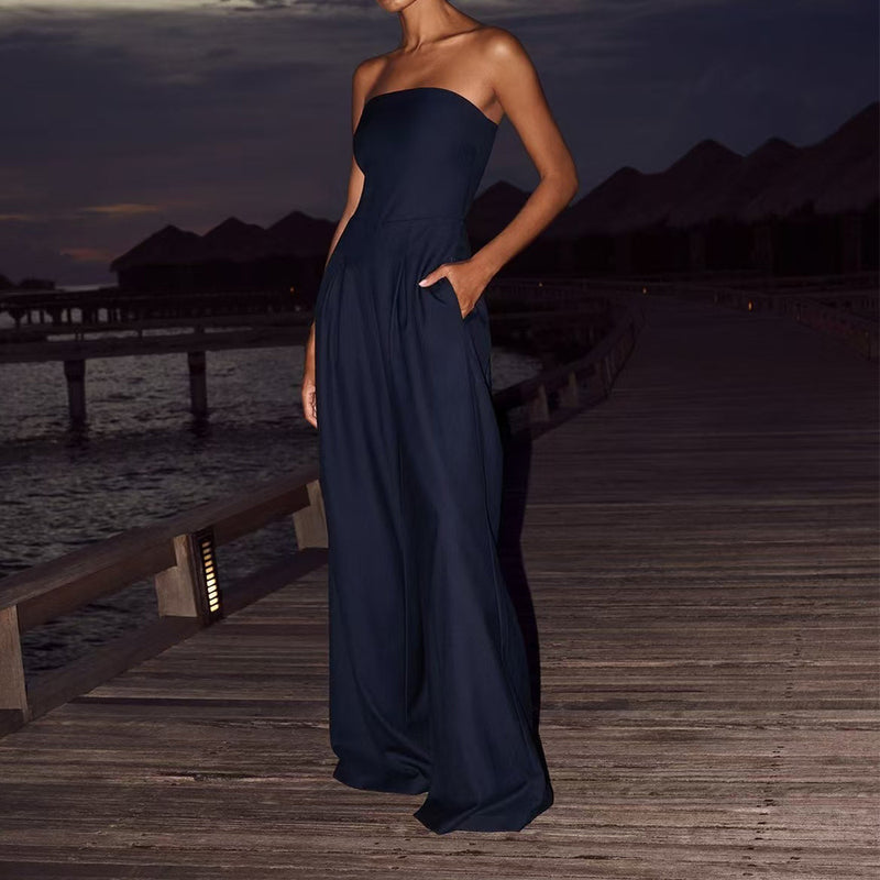 Modern Muse Strapless Wide-Leg Jumpsuit