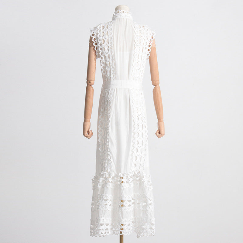 Grace Embroidered Button-Down Midi Dress