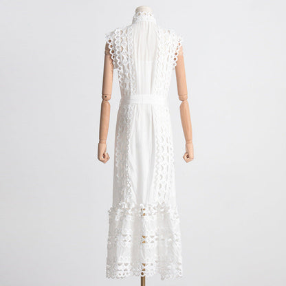 Grace Embroidered Button-Down Midi Dress